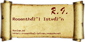 Rosenthál István névjegykártya
